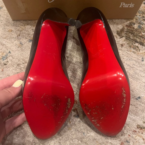 Christian Louboutin Very Prive 120 KID Black/Red Heels - Picture 7 of 13